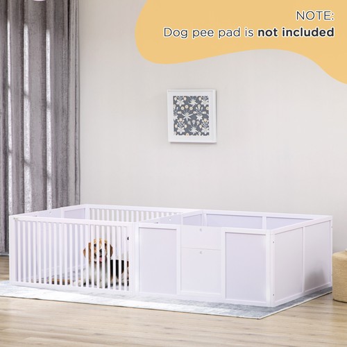 Pawhut wooden dog pen pet - wooden,