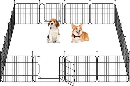 Portable black puppy playpen - puppy,