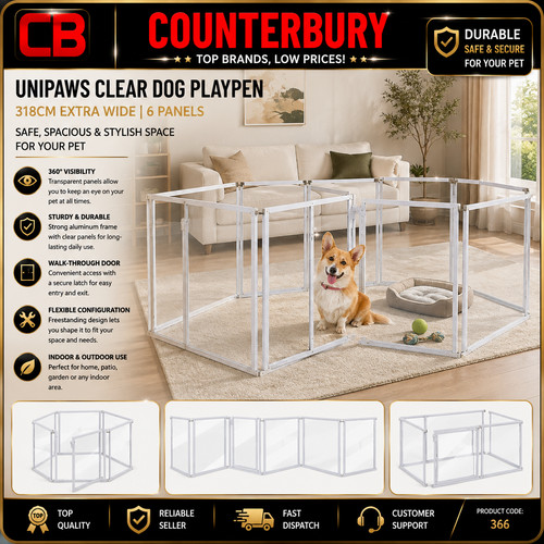 Unipaws clear dog playpen - unipaws,